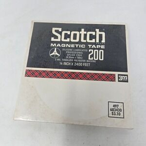 Scotch 200 Magnetic Tape 1/4 Inch x 2400 Feet 7 Inch Reel 3M Professional Sealed